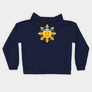 Good Filipino Sun Emoji with Halo Kids Hoodie